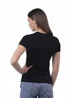 Комфортная футболка черная цвета Sergio Dallini RTSDT651-5